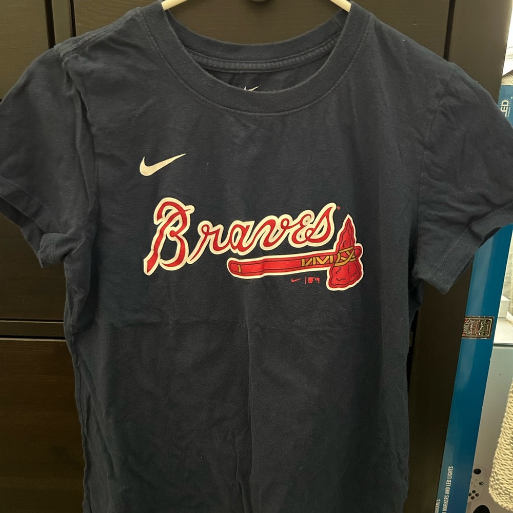 small navy blue Braves Nike Acuña JR.
Tee